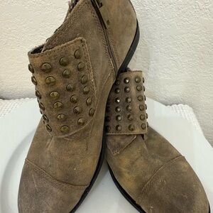 Lucky Brand Dosey Studded Ankle Boots - Brown